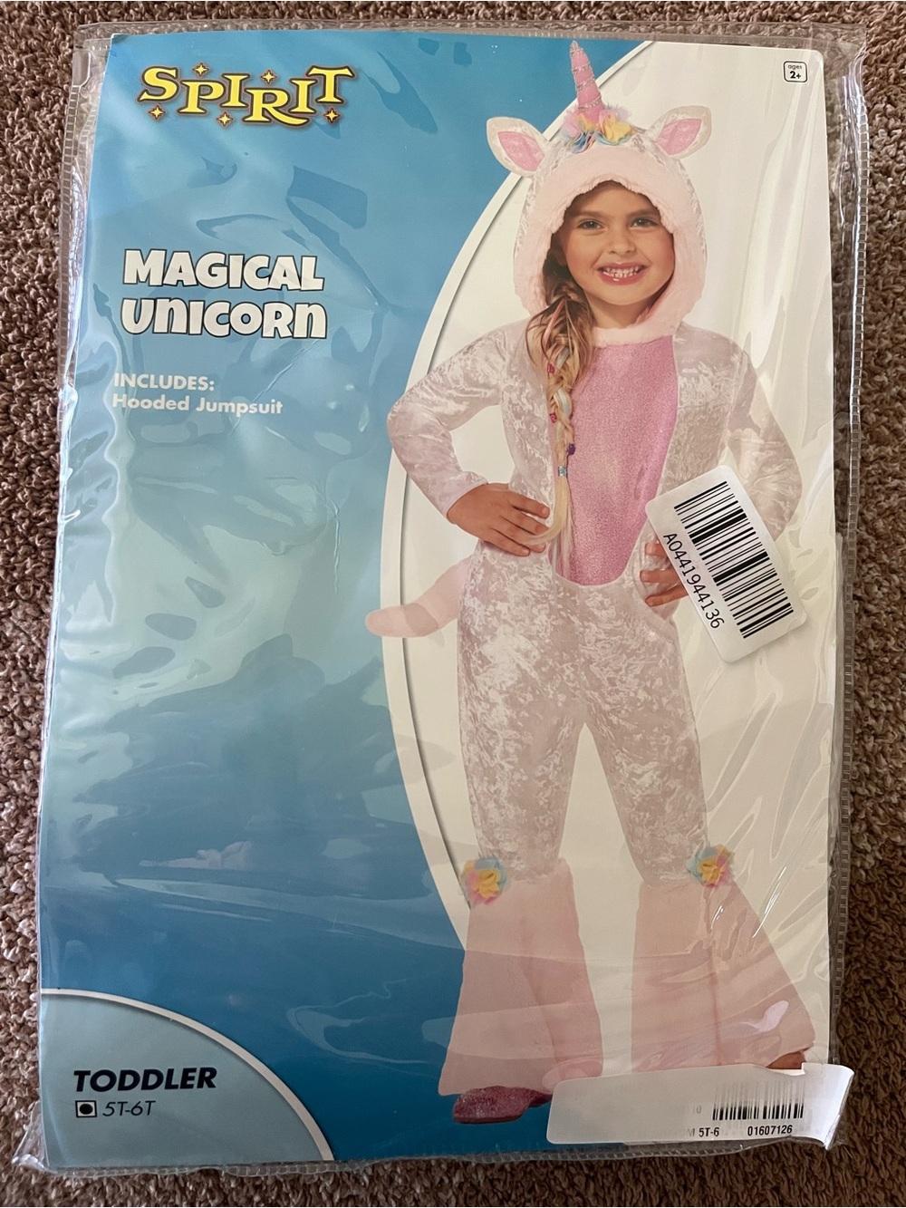 Spirit Toddler Magical Unicorn Hooded Jumpsuit - Pink, White, Pastel